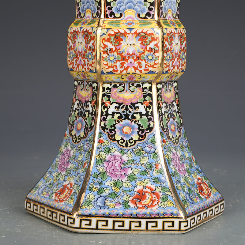 Jingdezhen Ceramic Ornament Falangcai Flower Vase