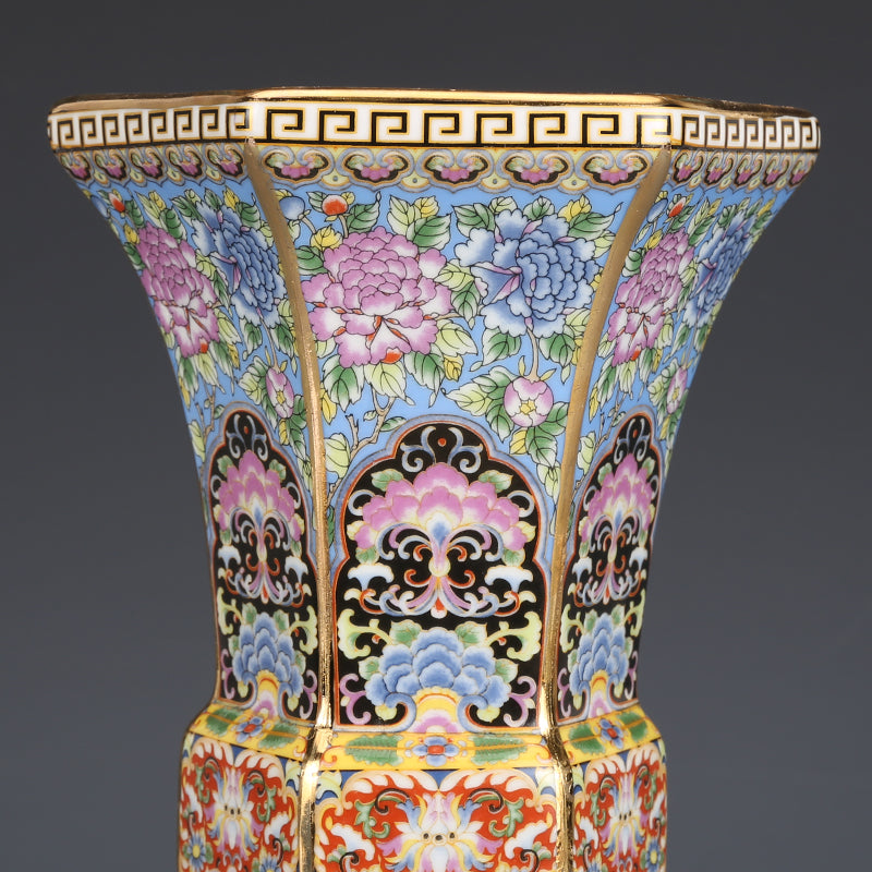 Jingdezhen Ceramic Ornament Falangcai Flower Vase