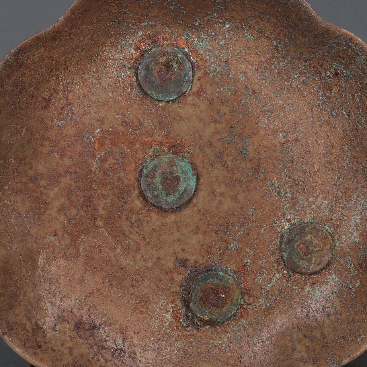 Chinese Antique Plate With Copper Coins