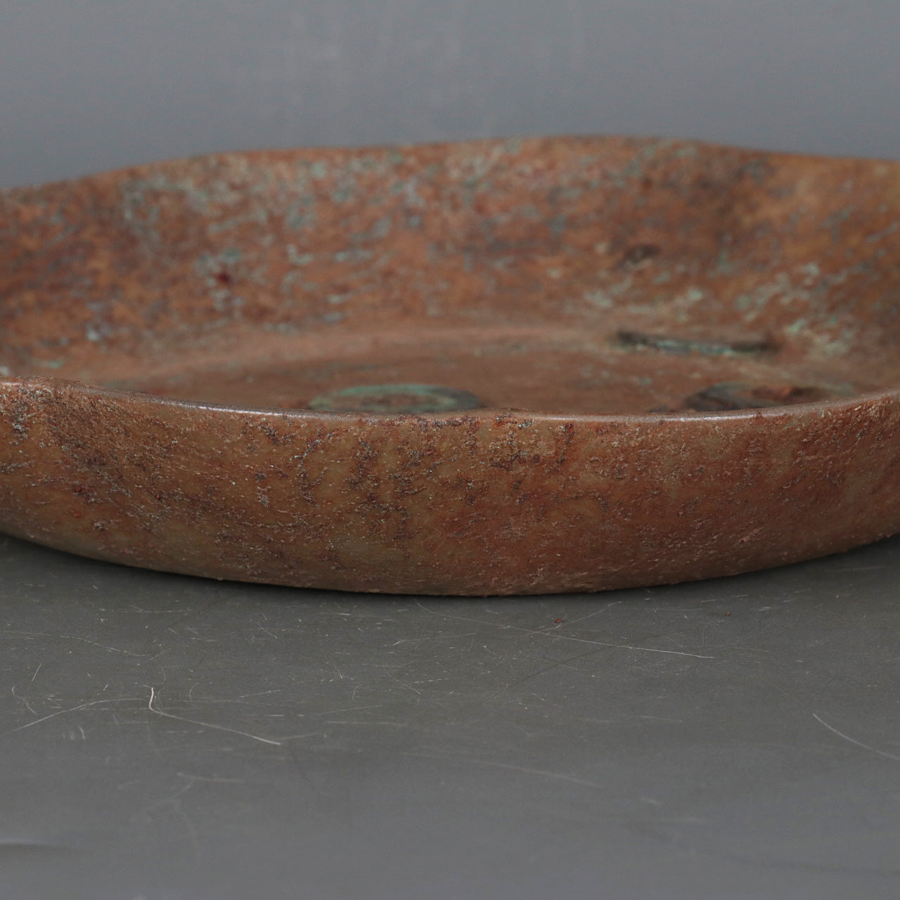 Chinese Antique Plate With Copper Coins