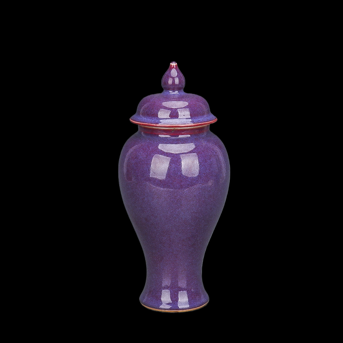 Chinese Porcelain kiln-changing Rose Purple Glaze General Jar