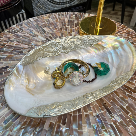 Handmade Large Shell Jewelry Tray Fruit Tray