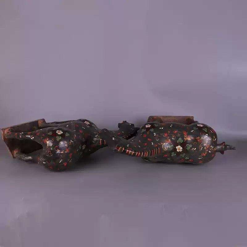 a pair of hand-painted war horses