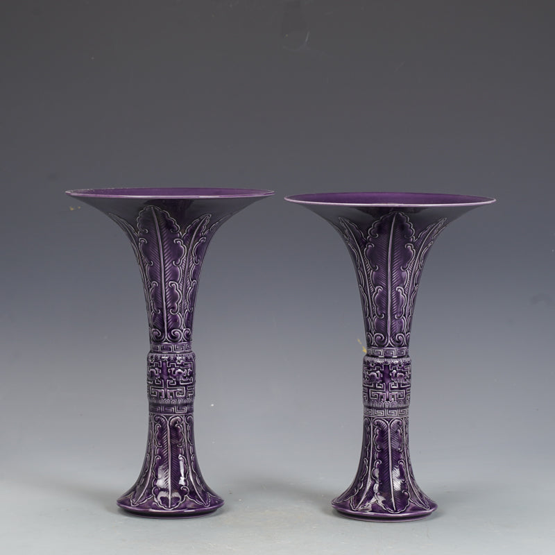 antique porcelain purple vases